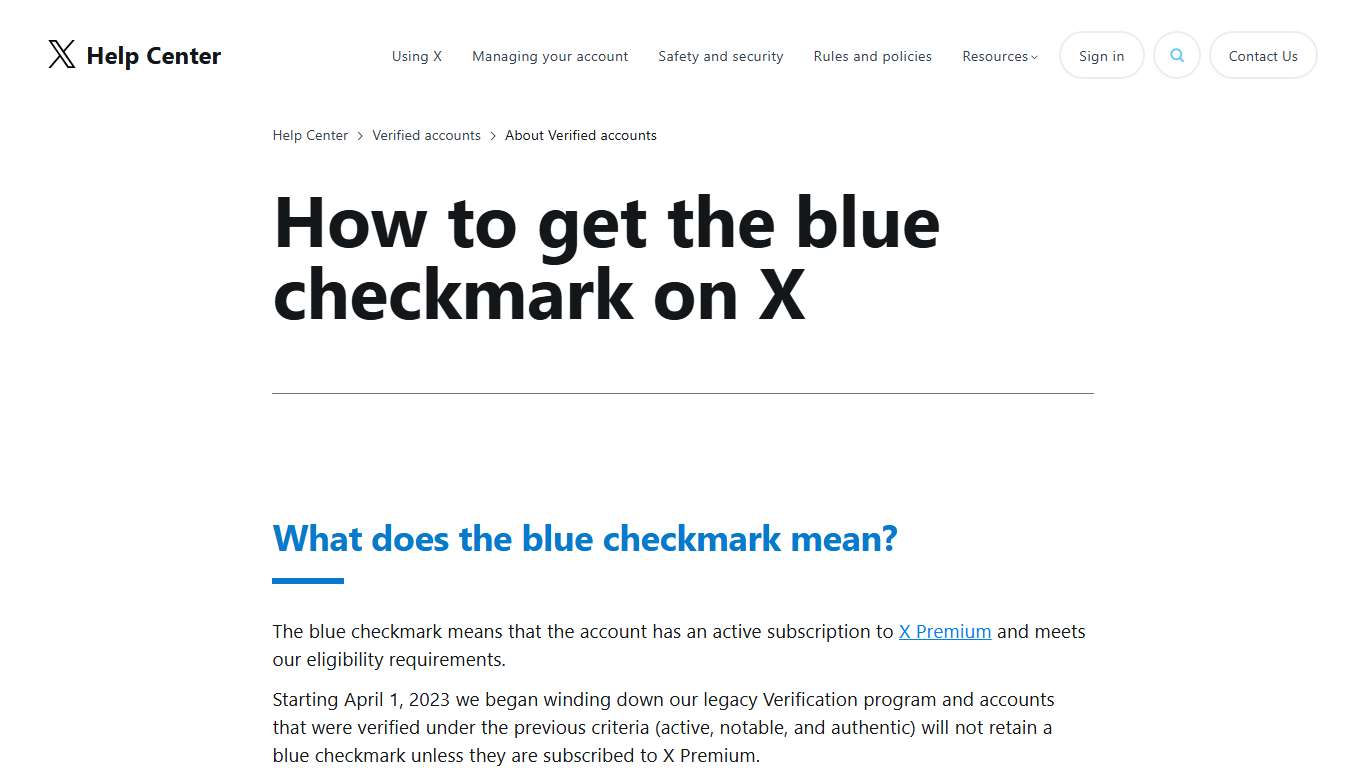 X Verification requirements - how to get the blue check