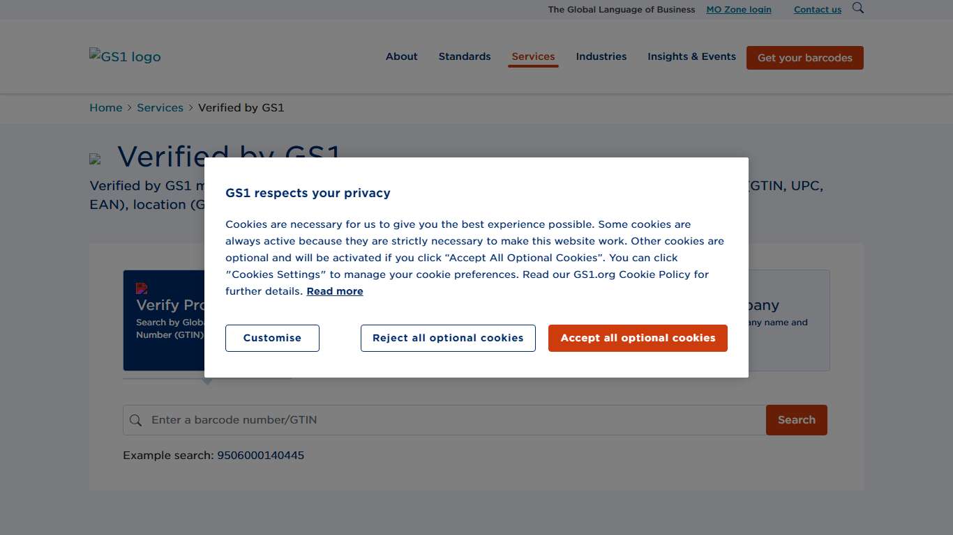 Verified by GS1 Barcode GTIN GLN Company Lookup Verification